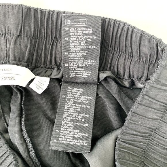 & Other Stories black drawstring paperbag cropped pant size 2 - Picture 10 of 11